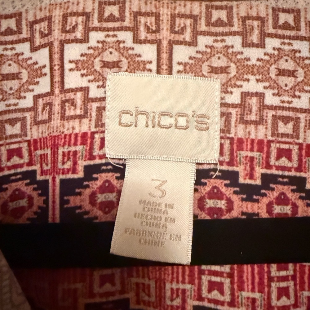 Chico's Red and Gray Patterned Tunic - Picture 5 of 6